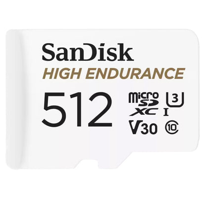 Minnekort microSDXC SanDisk High Endurance, 512Gb, Klasse 10 / UHS-1 U3, Med Adapter SDSQQNR-512G-GN6IA