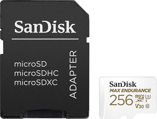 Minnekort microSDXC SanDisk MAX Endurance, 256Gb, Klasse 10 / UHS-1 U3, Med Adapter SDSQQVR-256G-GN6IA