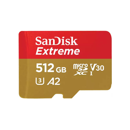 SanDisk Extreme microSDXC-minnekort, 512Gb, Klasse 10 / UHS-1 U3 SDSQXAV-512G-GN6MN