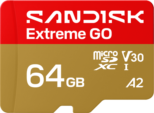 microSDXC SanDisk Extreme GO Android A2 minnekort, 64GB, Klasse 10 / UHS-1 U1 SDSQXGN-064G-GN6MN