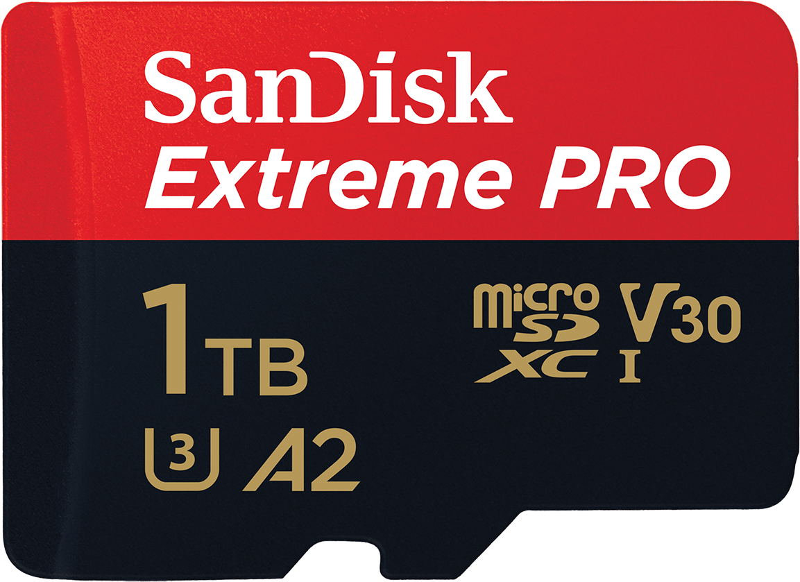 microSDXC-minnekort SanDisk Extreme Pro, 1TB, Klasse 10 / UHS-1 U3, med adapter SDSQXCD-1T00-GN6MA