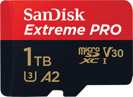 microSDXC-minnekort SanDisk Extreme Pro, 1TB, Klasse 10 / UHS-1 U3, med adapter SDSQXCD-1T00-GN6MA