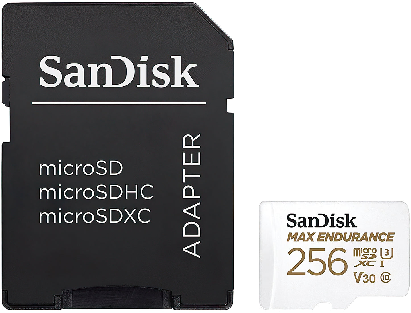 SanDisk High Endurance microSDXC-minnekort, 256GB, Klasse 10 / UHS-1 U3, med adapter SDSQQNR-256G-GN6IA