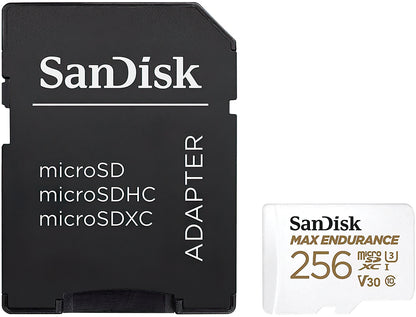 SanDisk High Endurance microSDXC-minnekort, 256GB, Klasse 10 / UHS-1 U3, med adapter SDSQQNR-256G-GN6IA