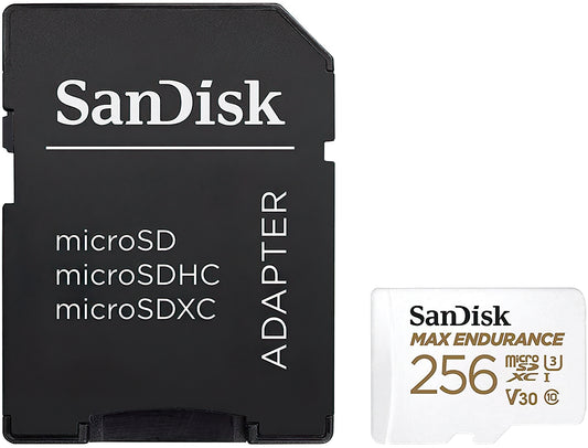 SanDisk High Endurance microSDXC-minnekort, 256GB, Klasse 10 / UHS-1 U3, med adapter SDSQQNR-256G-GN6IA