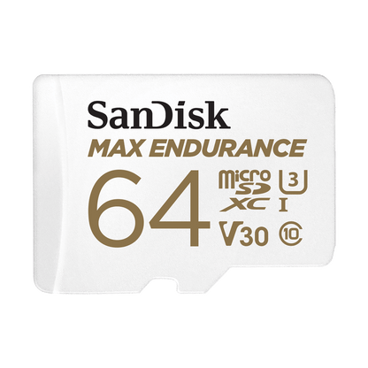 Minnekort microSDXC SanDisk MAX Endurance, 64Gb, Klasse 10 / UHS-1 U3, Med Adapter SDSQQVR-064G-GN6IA