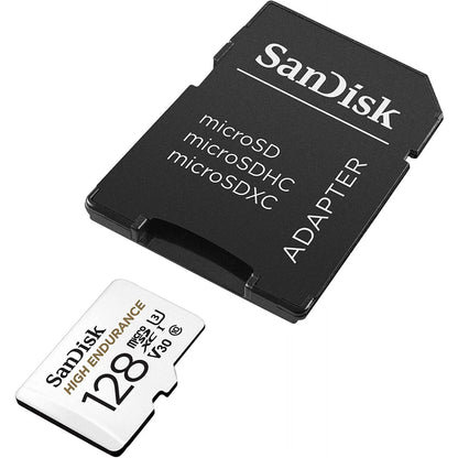 SanDisk High Endurance microSDXC-minnekort, 128GB, Klasse 10 / UHS-1 U3, med adapter SDSQQNR-128G-GN6IA