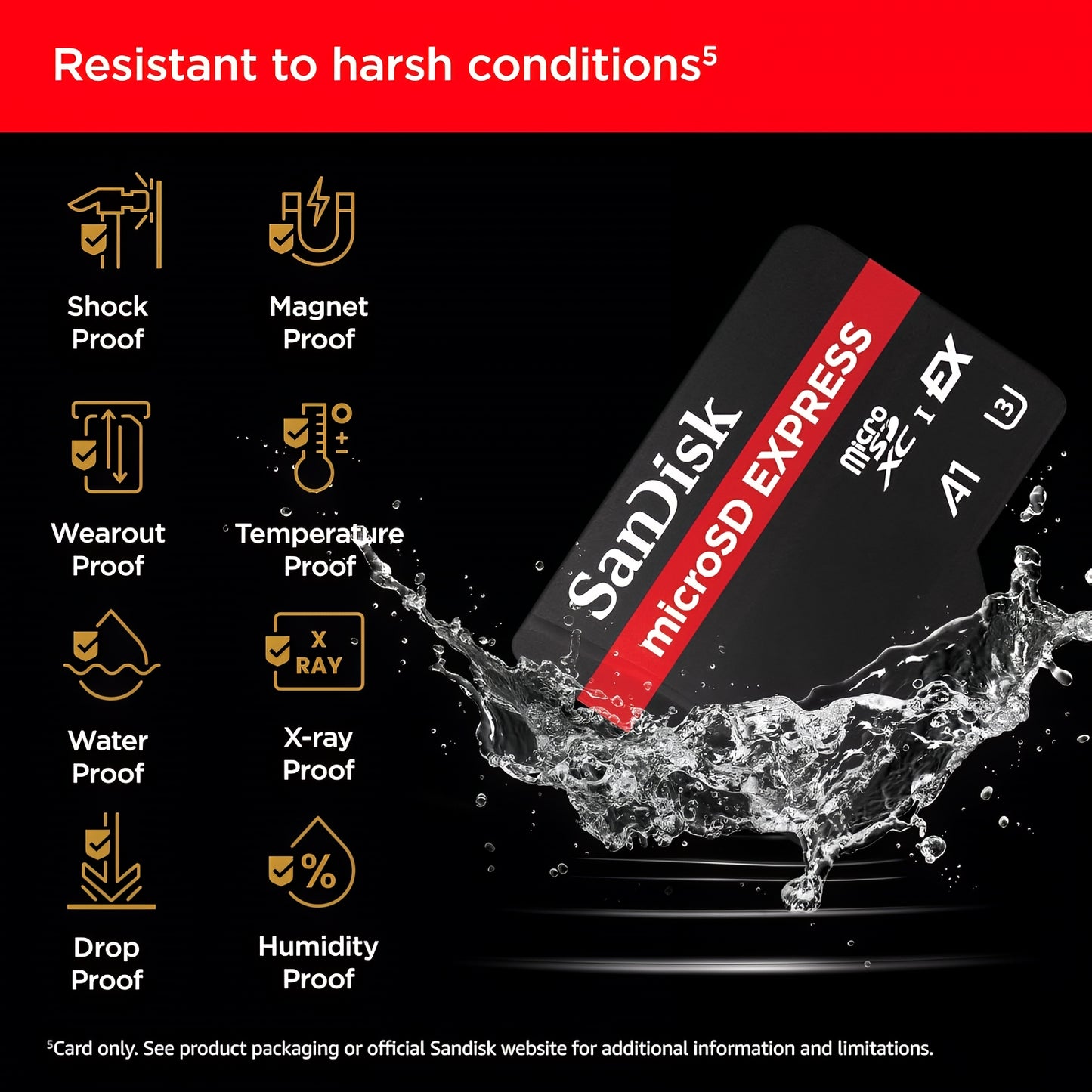 SanDisk Express microSDXC-minnekort, 512 GB, Klasse 10 / UHS-1 U3 SDSQXFN-512G-GN4NN