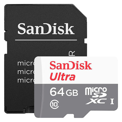 Minnekort microSDXC SanDisk Ultra, 64Gb, Klasse 10, Med Adapter SDSQUNR-064G-GN3MA