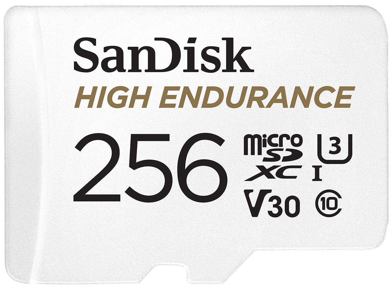 SanDisk High Endurance microSDXC-minnekort, 256GB, Klasse 10 / UHS-1 U3, med adapter SDSQQNR-256G-GN6IA