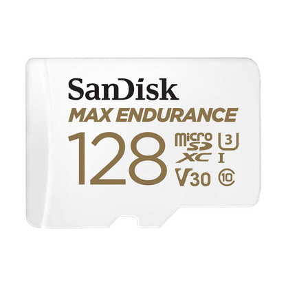 SanDisk MAX Endurance microSDXC-minnekort, 128GB, Klasse 10 / UHS-1 U3, med adapter SDSQQVR-128G-GN6IA