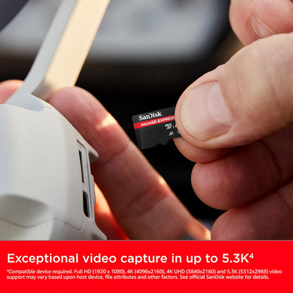 SanDisk Express microSDXC-minnekort, 512 GB, Klasse 10 / UHS-1 U3 SDSQXFN-512G-GN4NN