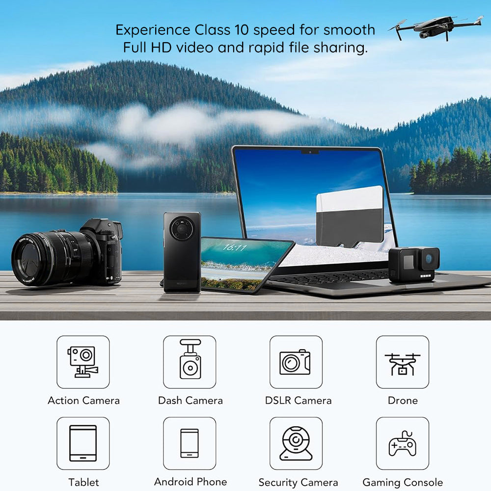 MicroSDXC-minnekort Techsuit THCM26, 128GB, Klasse 10, med adapter