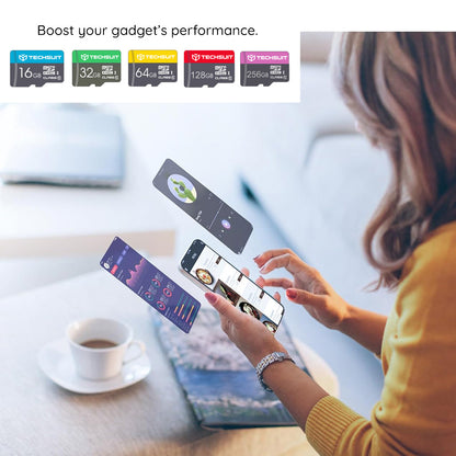 MicroSDXC-minnekort Techsuit THCM26, 128GB, Klasse 10, med adapter