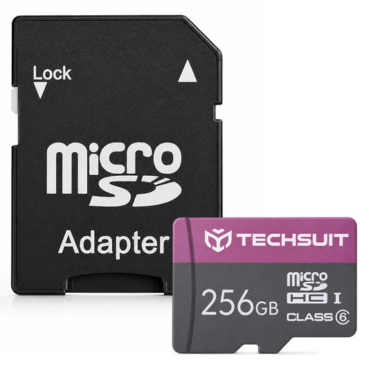 microSDXC-minnekort Techsuit THCM27, 256Gb, Klasse 6, med adapter