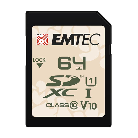 SDHC-minnekort Emtec Outdoor, 64Gb, Klasse 10 / UHS-1 U1 ECMSD64GXCU1OR