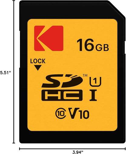 SDHC-minnekort Kodak Premium Performance, 16Gb, Klasse 10 / UHS-1 U1 EKMSD16GHC10K