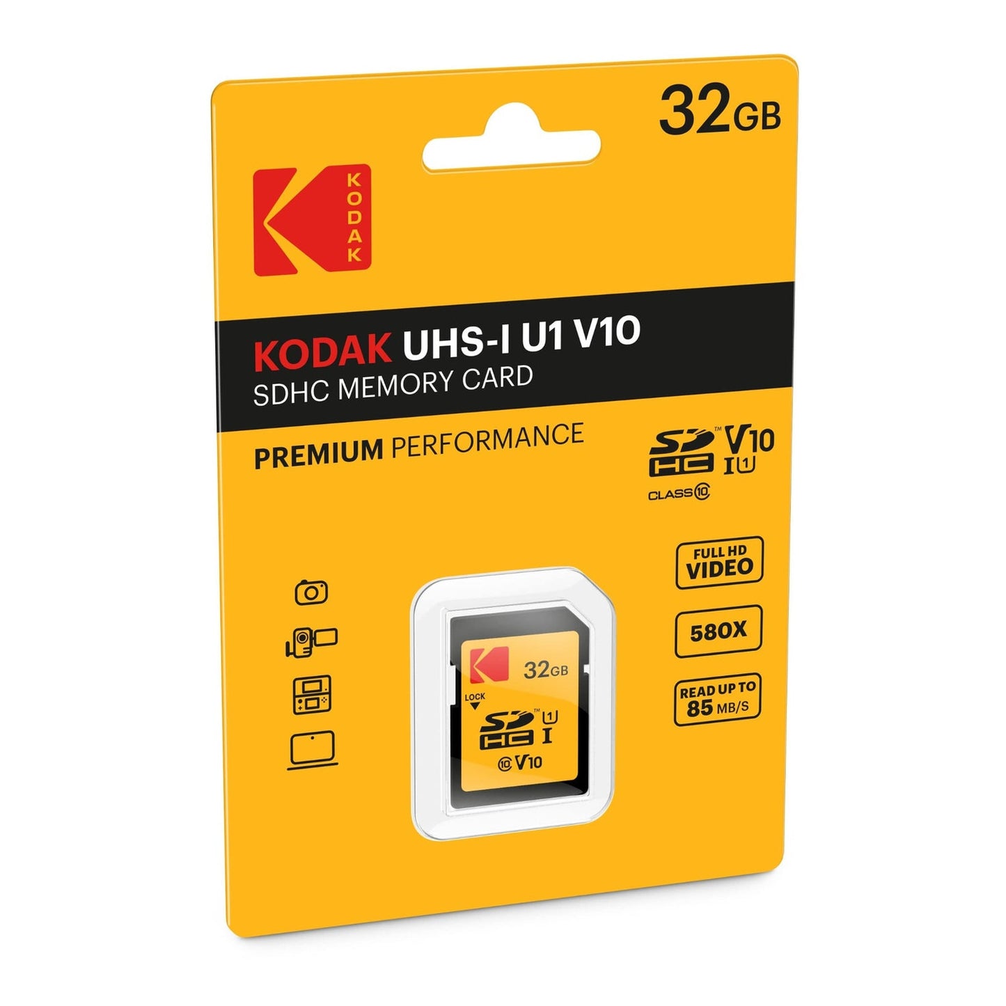 SDHC-minnekort Kodak Premium Performance, 32Gb, Klasse 10 / UHS-1 U1 EKMSD32GHC10K