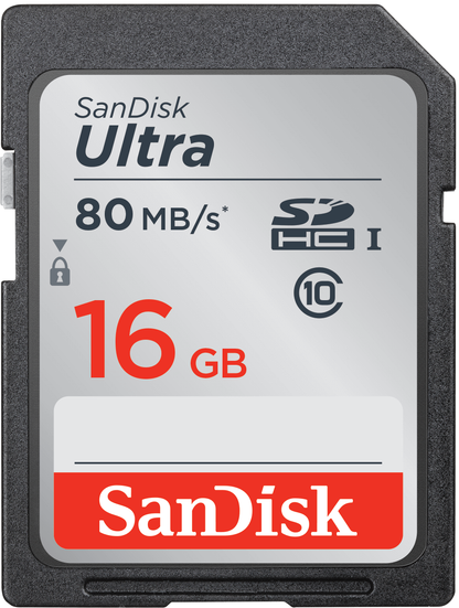 SDHC-minnekort SanDisk Ultra, 16GB, Klasse 10 SDSDUNC-016G-GN6IN