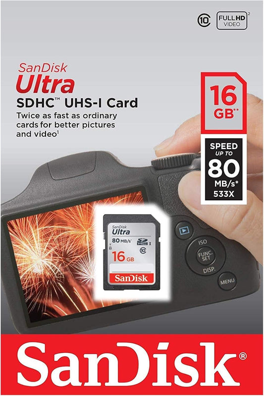 SDHC-minnekort SanDisk Ultra, 16GB, Klasse 10 SDSDUNC-016G-GN6IN