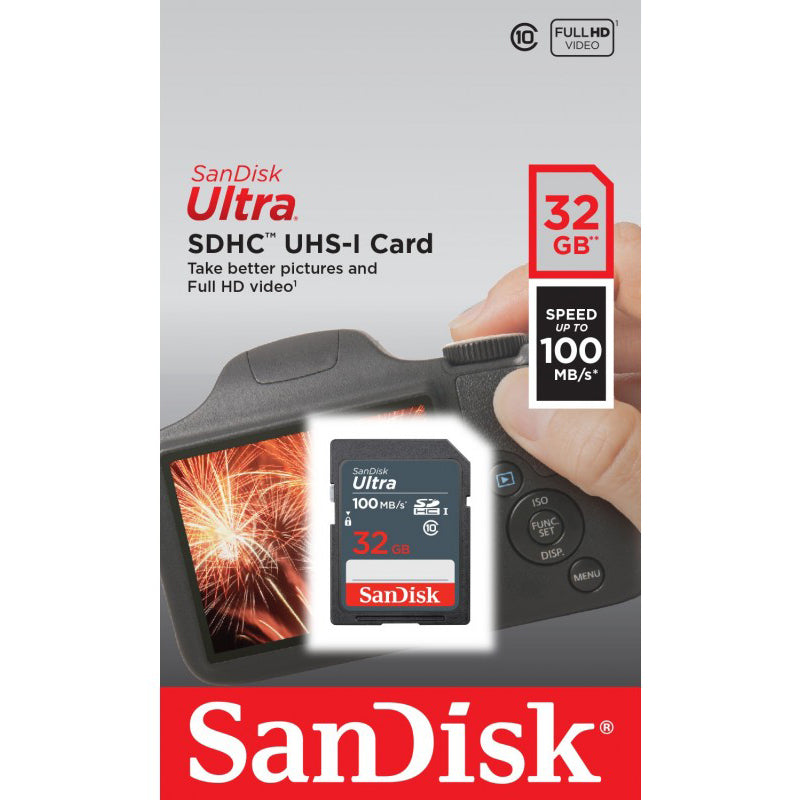 SDHC-minnekort SanDisk Ultra, 32GB, Klasse 10 SDSDUNR-032G-GN3IN
