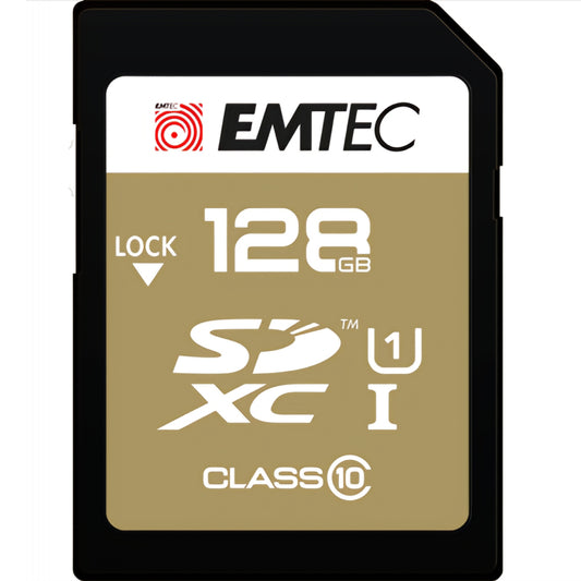 SDXC-minnekort Emtec Elite Gold, 128GB, Klasse 10 / UHS-1 U1 ECMSD128GXC10GP