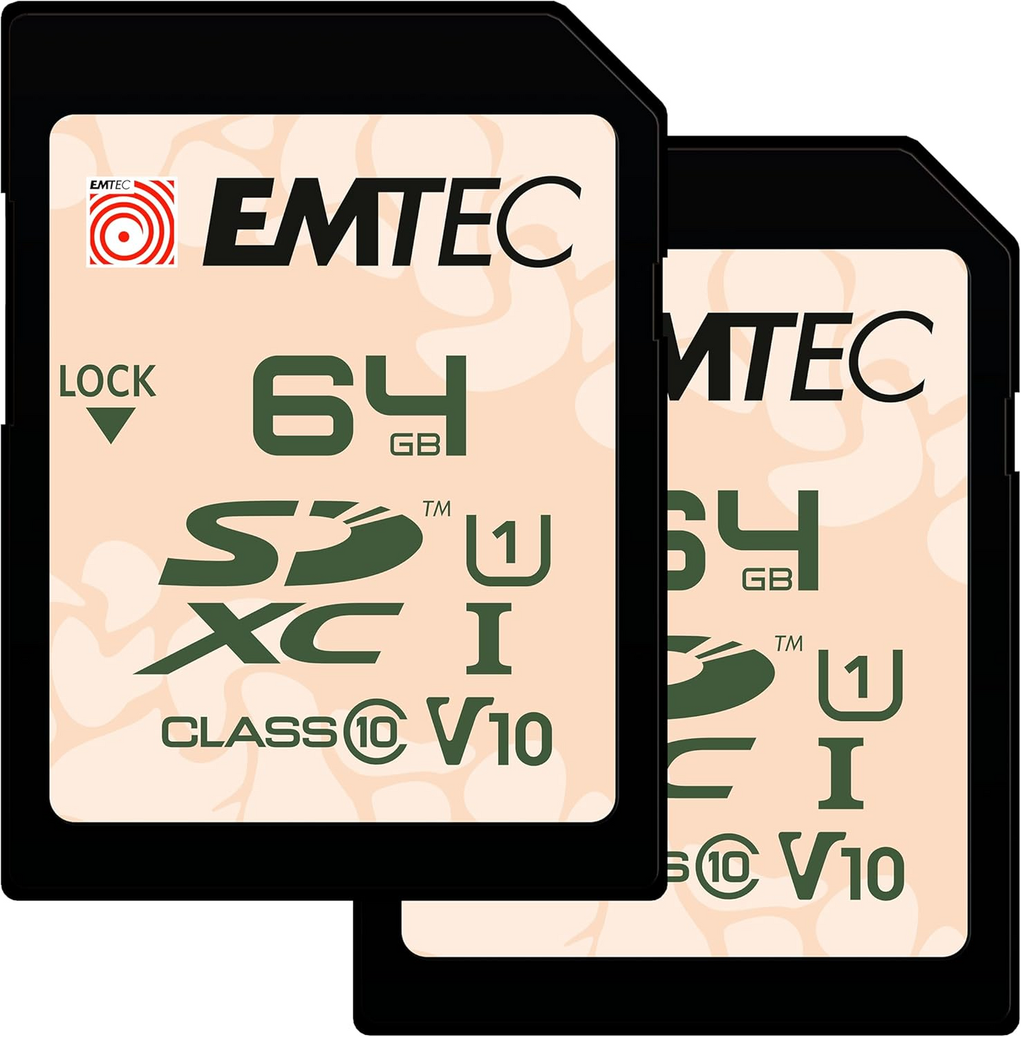 SDXC Minnekort Emtec Rugged Outdoor, 64Gb, Klasse 10 / UHS-1 U1, Sett med 2 stk ECMSD64GXCU1ORP2