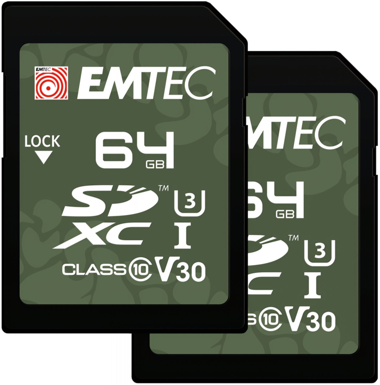 SDXC Minnekort Emtec Rugged Outdoor, 64GB, Klasse 10 / UHS-1 U3, Sett med 2 stk ECMSD64GXCU3ORP