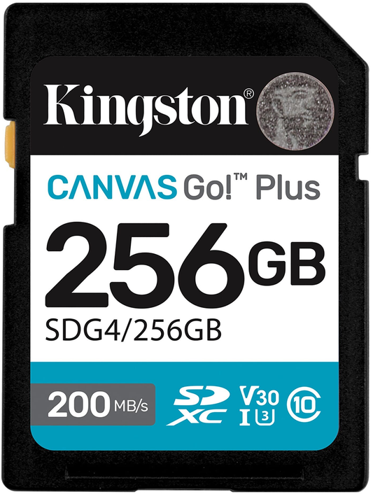 SDXC-minnekort Kingston Canvas Go Plus, 256GB, Klasse 10 / UHS-1 U3 SDG4/256GB