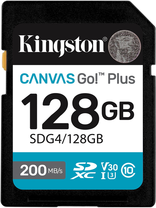 SDXC-minnekort Kingston Canvas Go Plus, 128GB, Klasse 10 / UHS-1 U3 SDG4/128GB