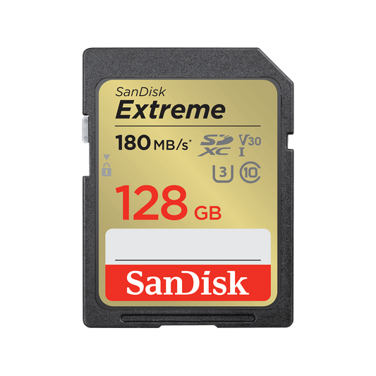 SanDisk Extreme SDXC-minnekort, 128GB, Klasse 10 / UHS-1 U3 SDSDXVA-128G-GNCIN