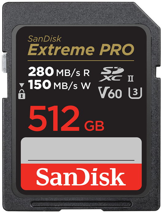 SanDisk Extreme Pro SDXC-minnekort, 512GB, Klasse 10 / UHS-2 U3 SDSDXEP-512G-GN4IN