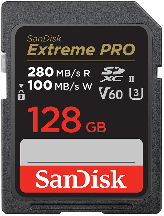 SDXC-minnekort SanDisk Extreme Pro, 128GB, Klasse 10 / UHS-2 U3 SDSDXEP-128G-GN4IN