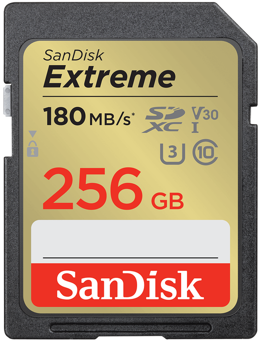 SanDisk Extreme SDXC-minnekort, 256GB, Klasse 10 / UHS-1 U3 SDSDXVV-256G-GNCIN
