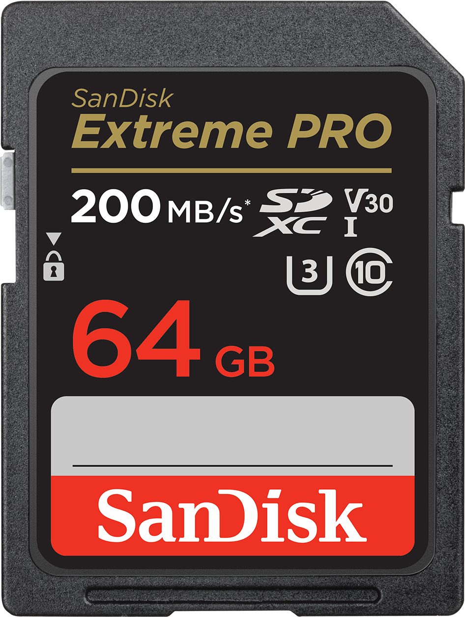 SDXC-minnekort SanDisk Extreme Pro, 64Gb, Klasse 10 / UHS-1 U3 SDSDXXU-064G-GN4IN