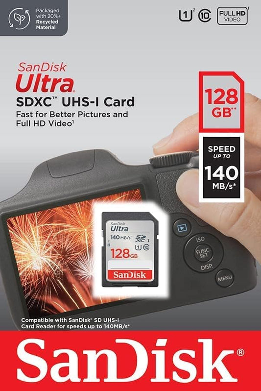 SDXC-minnekort SanDisk Ultra, 128GB, Klasse 10 / UHS-1 U1 SDSDUNB-128G-GN6IN