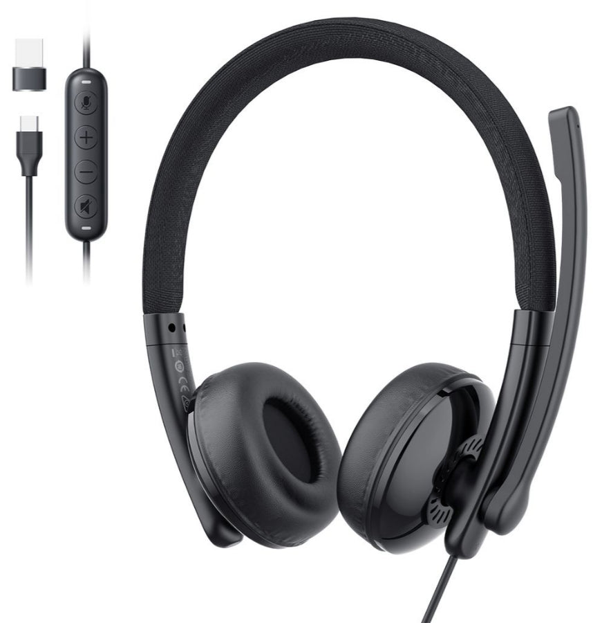 Call Center-hodesett USB-C / USB-A EMEET GeniusCall HS50, svart