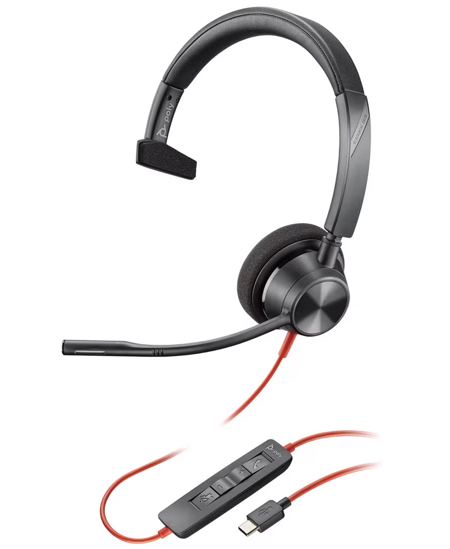 Call Center-hodesett USB-C HP Poly Blackwire C3310, svart 8X215AA