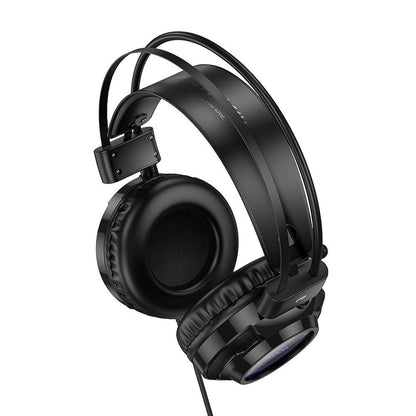 Gaming-hodetelefoner 3,5 mm HOCO W110, RGB, svarte
