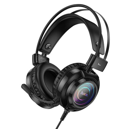 Gaming-hodetelefoner 3,5 mm HOCO W110, RGB, svarte