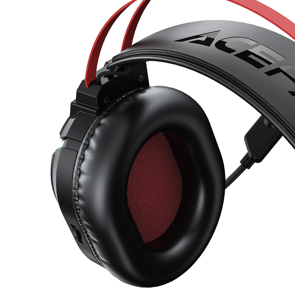 Gamingheadset 3,5 mm Acefast H16, RGB, 2 m, Svart