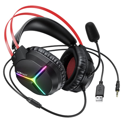 Gamingheadset 3,5 mm Acefast H16, RGB, 2 m, Svart