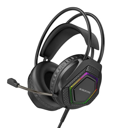 Gamingheadset 3,5 mm Borofone BO105 Thunder, RGB, 2m, Svart