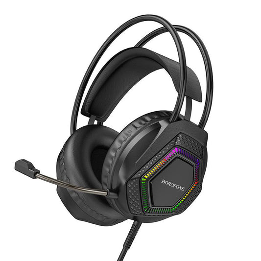 Gamingheadset 3,5 mm Borofone BO105 Thunder, RGB, 2m, Svart