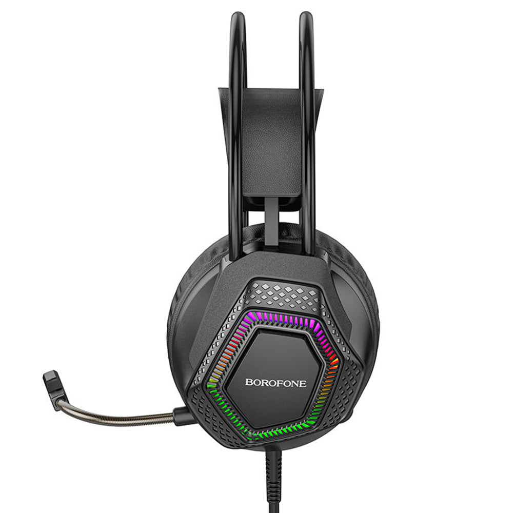 Gamingheadset 3,5 mm Borofone BO105 Thunder, RGB, 2m, Svart
