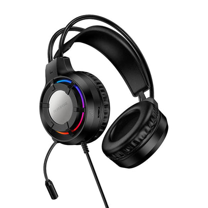 Gamingheadset 3,5 mm Borofone BO112 Wave, RGB, 2 m, Svart