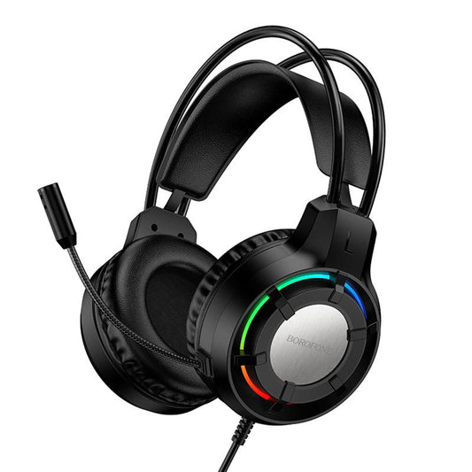 Gamingheadset 3,5 mm Borofone BO112 Wave, RGB, 2 m, Svart