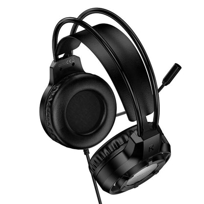 Gamingheadset 3,5 mm Borofone BO112 Wave, RGB, 2 m, Svart