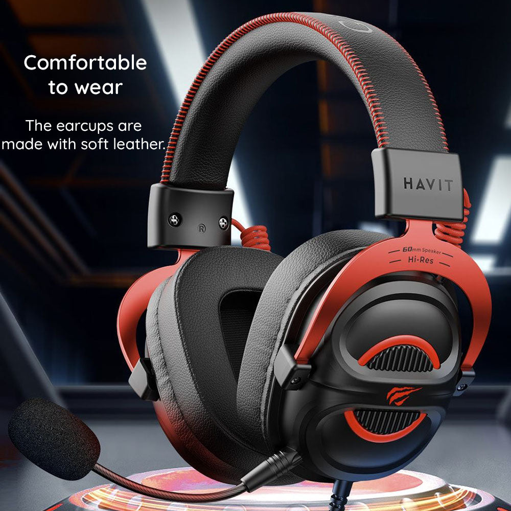 Gaminghodetelefoner 3.5mm HAVIT H2002E Pro, 2m, Svarte