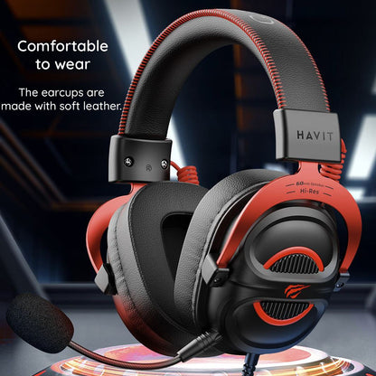 Gaminghodetelefoner 3.5mm HAVIT H2002E Pro, 2m, Svarte